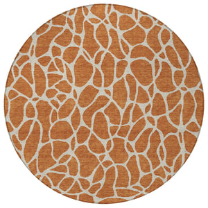 Homeroots 3' Aqua And Ivory Geometric Washable Area Rug - Perfect For Indoor And Outdoor Spaces, Durable Design 8' Round Polyester 599306