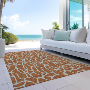 Homeroots 3' Aqua And Ivory Geometric Washable Area Rug - Perfect For Indoor And Outdoor Spaces, Durable Design 10' X 14' Polyester 599309