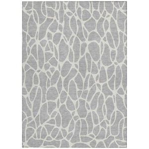 Homeroots 3' Aqua And Ivory Geometric Washable Area Rug - Perfect For Indoor And Outdoor Spaces, Durable Design 5' X 8' Polyester 599311