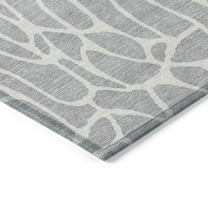 Homeroots 3' Aqua And Ivory Geometric Washable Area Rug - Perfect For Indoor And Outdoor Spaces, Durable Design 9' X 12' Polyester 599314