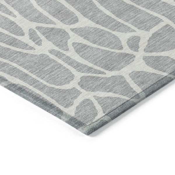Homeroots 3' Aqua And Ivory Geometric Washable Area Rug - Perfect For Indoor And Outdoor Spaces, Durable Design 9' X 12' Polyester 599314