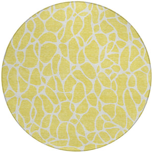 Homeroots 3' Aqua And Ivory Geometric Washable Area Rug - Perfect For Indoor And Outdoor Spaces, Durable Design 8' Round Polyester 599324