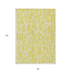 Homeroots 3' Aqua And Ivory Geometric Washable Area Rug - Perfect For Indoor And Outdoor Spaces, Durable Design 8' X 10' Polyester 599325