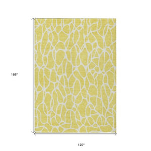 Homeroots 3' Aqua And Ivory Geometric Washable Area Rug - Perfect For Indoor And Outdoor Spaces, Durable Design 10' X 14' Polyester 599327