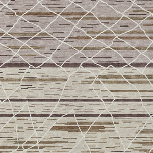 Homeroots 3' Artichoke Green And Ivory Striped Washable Area Rug - Stylish, Durable For Indoor Or Outdoor Use 5' X 8' Polyester 599335