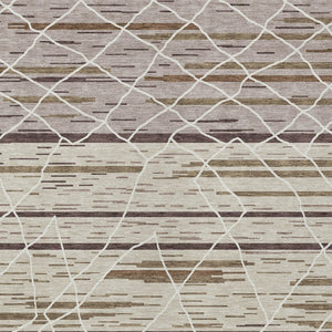 Homeroots 3' Artichoke Green And Ivory Striped Washable Area Rug - Stylish, Durable For Indoor Or Outdoor Use 10' X 14' Polyester 599339