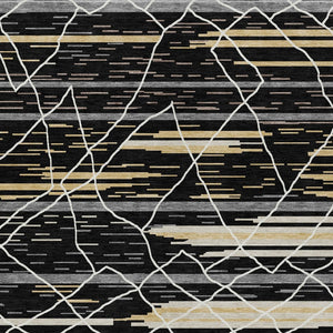 Homeroots 3' Artichoke Green And Ivory Striped Washable Area Rug - Stylish, Durable For Indoor Or Outdoor Use 8' X 10' Polyester 599343