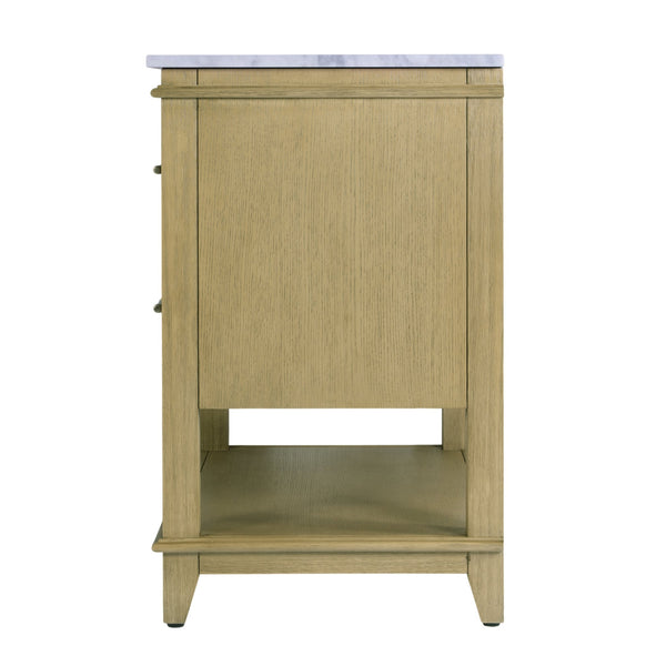 Butler Specialty Butler Lois 36" Wood & Carrara Marble Sink Vanity - Elegant Light Brown Design For Small Spaces Light Brown Mdf,Eucalyptus,Marble,Pine,Ceramic,Plywood,Composite Wood,Veneer 5993509-butler