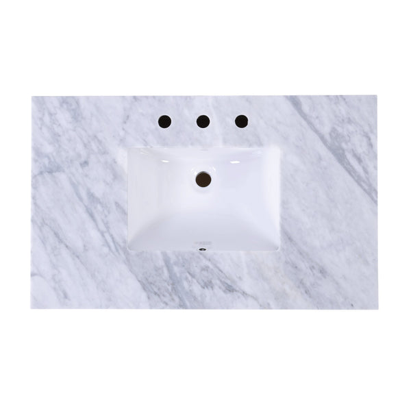 Butler Specialty Butler Lois 36" Wood & Carrara Marble Sink Vanity - Elegant Light Brown Design For Small Spaces Light Brown Mdf,Eucalyptus,Marble,Pine,Ceramic,Plywood,Composite Wood,Veneer 5993509-butler