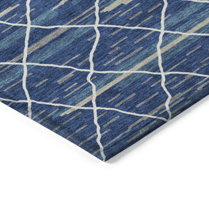 Homeroots 3' Artichoke Green And Ivory Striped Washable Area Rug - Stylish, Durable For Indoor Or Outdoor Use 3' X 5' Polyester 599364