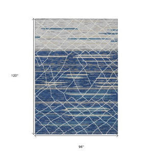 Homeroots 3' Artichoke Green And Ivory Striped Washable Area Rug - Stylish, Durable For Indoor Or Outdoor Use 8' X 10' Polyester 599367