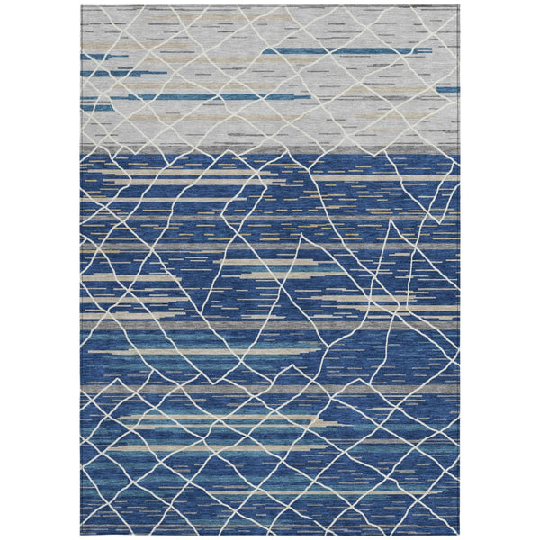 Homeroots 3' Artichoke Green And Ivory Striped Washable Area Rug - Stylish, Durable For Indoor Or Outdoor Use 10' X 14' Polyester 599369