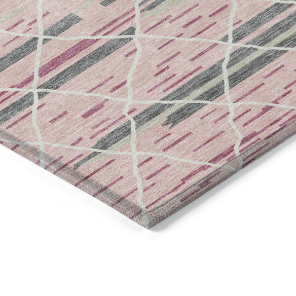 Homeroots 3' Artichoke Green And Ivory Striped Washable Area Rug - Stylish, Durable For Indoor Or Outdoor Use 3' X 5' Polyester 599370