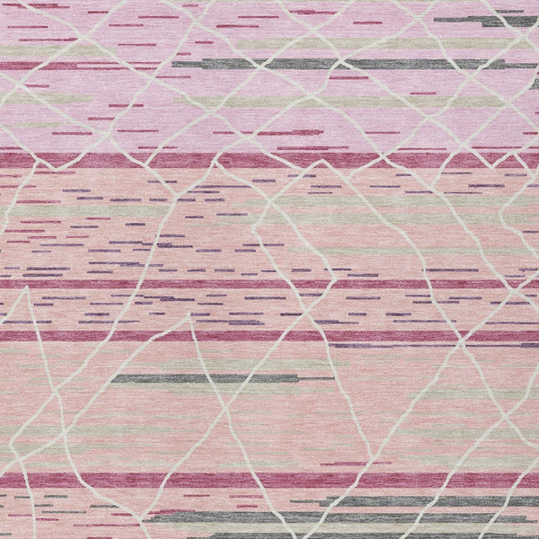 Homeroots 3' Artichoke Green And Ivory Striped Washable Area Rug - Stylish, Durable For Indoor Or Outdoor Use 3' X 5' Polyester 599370