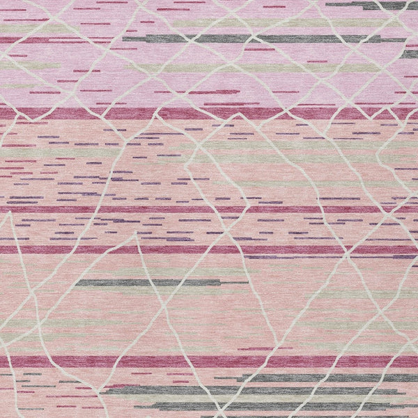 Homeroots 3' Artichoke Green And Ivory Striped Washable Area Rug - Stylish, Durable For Indoor Or Outdoor Use 8' X 10' Polyester 599373