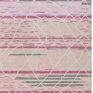 Homeroots 3' Artichoke Green And Ivory Striped Washable Area Rug - Stylish, Durable For Indoor Or Outdoor Use 9' X 12' Polyester 599374