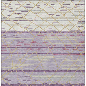 Homeroots 3' Artichoke Green And Ivory Striped Washable Area Rug - Stylish, Durable For Indoor Or Outdoor Use 8' X 10' Polyester 599379