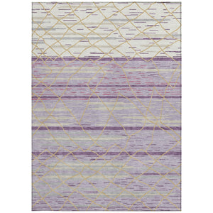 Homeroots 3' Artichoke Green And Ivory Striped Washable Area Rug - Stylish, Durable For Indoor Or Outdoor Use 9' X 12' Polyester 599380