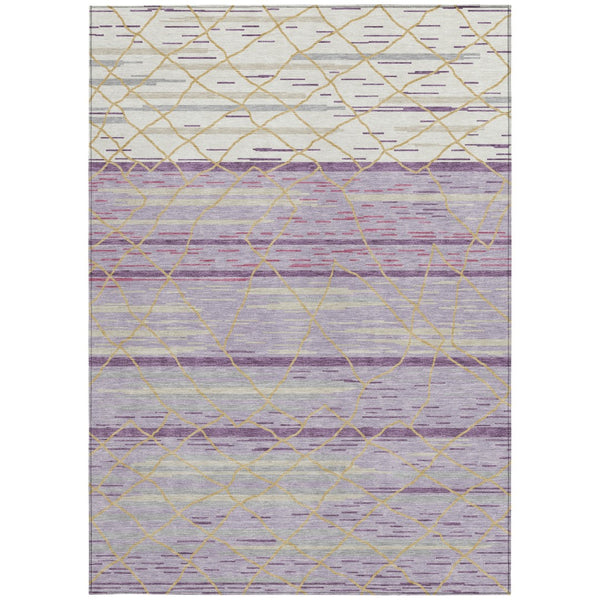 Homeroots 3' Artichoke Green And Ivory Striped Washable Area Rug - Stylish, Durable For Indoor Or Outdoor Use 9' X 12' Polyester 599380