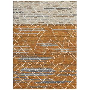Homeroots 3' Artichoke Green And Ivory Striped Washable Area Rug - Stylish, Durable For Indoor Or Outdoor Use 5' X 8' Polyester 599383