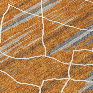 Homeroots 3' Artichoke Green And Ivory Striped Washable Area Rug - Stylish, Durable For Indoor Or Outdoor Use 8' Round Polyester 599384