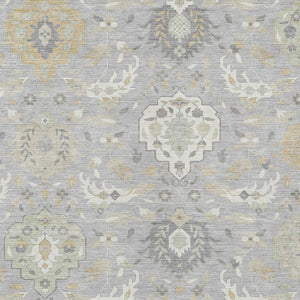 Homeroots 3' Artichoke Green Brown Ivory Damask Washable Area Rug For Indoor Outdoor Spaces, Durable Design 3' X 5' Polyester 599418