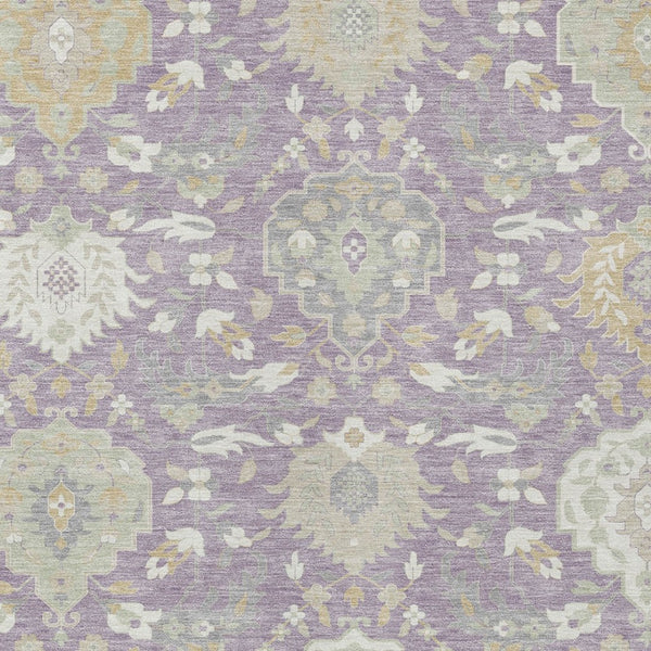 Homeroots 3' Artichoke Green Brown Ivory Damask Washable Area Rug For Indoor Outdoor Spaces, Durable Design 3' X 5' Polyester 599430