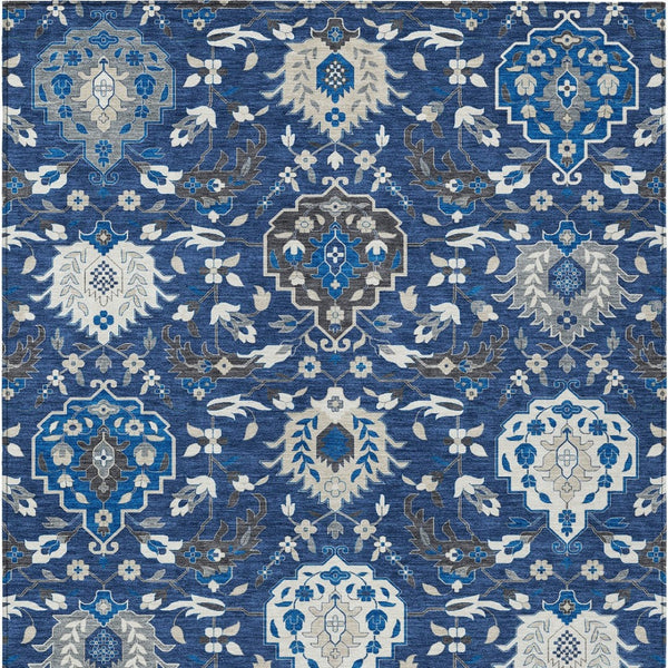 Homeroots 3' Artichoke Green Brown Ivory Damask Washable Area Rug For Indoor Outdoor Spaces, Durable Design 3' X 5' Polyester 599436