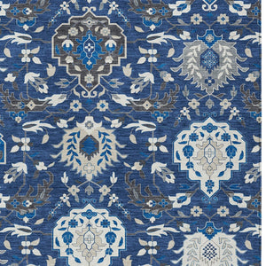 Homeroots 3' Artichoke Green Brown Ivory Damask Washable Area Rug For Indoor Outdoor Spaces, Durable Design 3' X 5' Polyester 599436