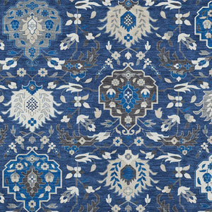 Homeroots 3' Artichoke Green Brown Ivory Damask Washable Area Rug For Indoor Outdoor Spaces, Durable Design 5' X 8' Polyester 599437