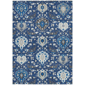 Homeroots 3' Artichoke Green Brown Ivory Damask Washable Area Rug For Indoor Outdoor Spaces, Durable Design 10' X 14' Polyester 599441