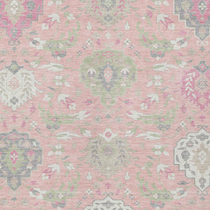 Homeroots 3' Artichoke Green Brown Ivory Damask Washable Area Rug For Indoor Outdoor Spaces, Durable Design 3' X 5' Polyester 599442