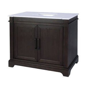 Butler Specialty Butler Maurice 42” Wood & Quartz Bathroom Vanity - Elegant Dark Brown Finish With Practical Storage Dark Brown Mdf,Oak,Quartz,Acacia,Ceramic,Plywood,Composite Wood,Veneer 5994510-butler