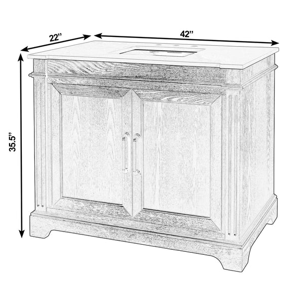 Butler Specialty Butler Maurice 42” Wood & Quartz Bathroom Vanity - Elegant Dark Brown Finish With Practical Storage Dark Brown Mdf,Oak,Quartz,Acacia,Ceramic,Plywood,Composite Wood,Veneer 5994510-butler