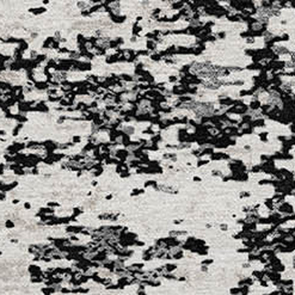 Homeroots 3' Black Gray And Ivory Abstract Washable Area Rug For Indoor And Outdoor Use - Durable Design 8' Round Polyester 599462