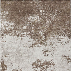 Homeroots 3' Black Gray And Ivory Abstract Washable Area Rug For Indoor And Outdoor Use - Durable Design 3' X 5' Polyester 599466