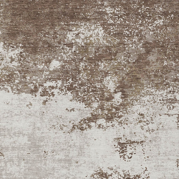 Homeroots 3' Black Gray And Ivory Abstract Washable Area Rug For Indoor And Outdoor Use - Durable Design 5' X 8' Polyester 599467