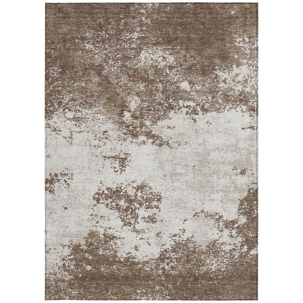 Homeroots 3' Black Gray And Ivory Abstract Washable Area Rug For Indoor And Outdoor Use - Durable Design 10' X 14' Polyester 599471