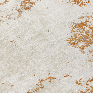 Homeroots 3' Black Gray And Ivory Abstract Washable Area Rug For Indoor And Outdoor Use - Durable Design 8' Round Polyester 599474