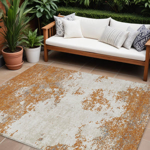 Homeroots 3' Black Gray And Ivory Abstract Washable Area Rug For Indoor And Outdoor Use - Durable Design 10' X 14' Polyester 599477