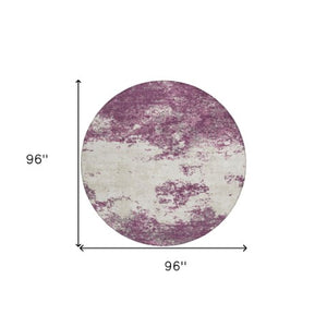 Homeroots 3' Black Gray And Ivory Abstract Washable Area Rug For Indoor And Outdoor Use - Durable Design 8' Round Polyester 599480