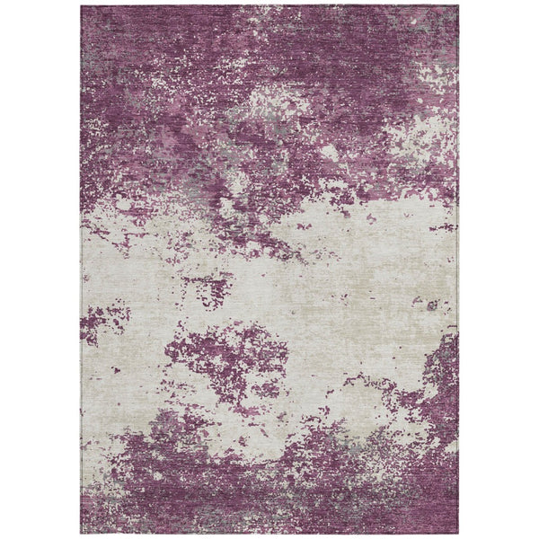 Homeroots 3' Black Gray And Ivory Abstract Washable Area Rug For Indoor And Outdoor Use - Durable Design 8' X 10' Polyester 599481