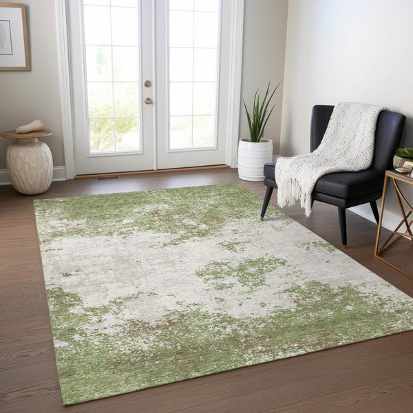 Homeroots 3' Black Gray And Ivory Abstract Washable Area Rug For Indoor And Outdoor Use - Durable Design 3' X 5' Polyester 599484