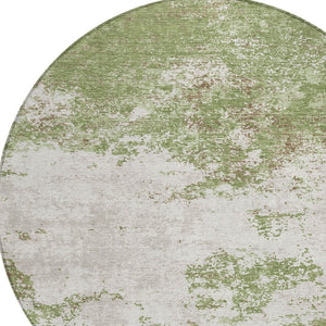 Homeroots 3' Black Gray And Ivory Abstract Washable Area Rug For Indoor And Outdoor Use - Durable Design 8' Round Polyester 599486