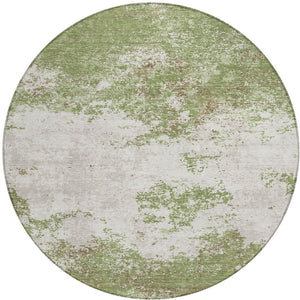 Homeroots 3' Black Gray And Ivory Abstract Washable Area Rug For Indoor And Outdoor Use - Durable Design 8' Round Polyester 599486