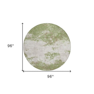 Homeroots 3' Black Gray And Ivory Abstract Washable Area Rug For Indoor And Outdoor Use - Durable Design 8' Round Polyester 599486