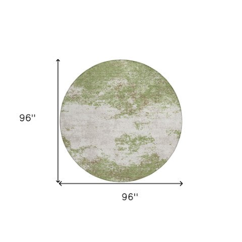 Homeroots 3' Black Gray And Ivory Abstract Washable Area Rug For Indoor And Outdoor Use - Durable Design 8' Round Polyester 599486