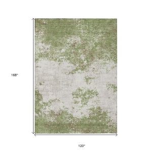 Homeroots 3' Black Gray And Ivory Abstract Washable Area Rug For Indoor And Outdoor Use - Durable Design 10' X 14' Polyester 599489