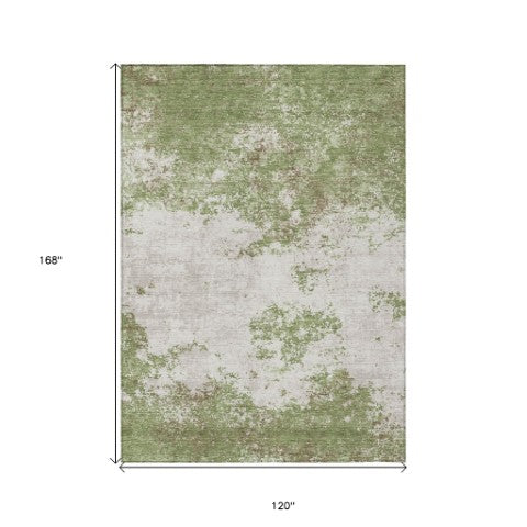 Homeroots 3' Black Gray And Ivory Abstract Washable Area Rug For Indoor And Outdoor Use - Durable Design 10' X 14' Polyester 599489