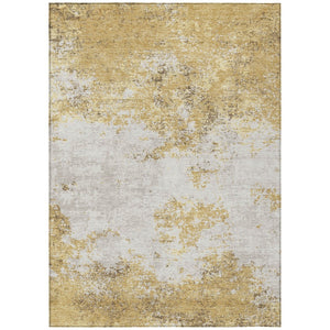 HomeRoots 5' Gold Brown and Beige Abstract Washable Area Rug - Durable, Stylish, Indoor/Outdoor Versatile Design 8' X 10' 599493